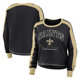 New Orleans Saints WEAR by Erin Andrews Women's Plus Size Colorblock Long Sleeve T-Shirt Black - NFL
