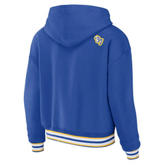 Los Angeles Rams WEAR by Erin Andrews Women's Plus Size Lace-Up Pullover Hoodie Royal - NFL