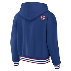 New York Giants WEAR by Erin Andrews Women's Plus Size Lace-Up Pullover Hoodie Royal - NFL