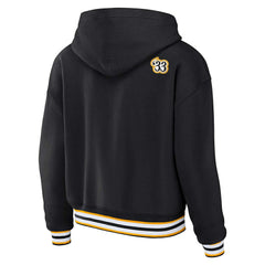Pittsburgh Steelers WEAR by Erin Andrews Women's Plus Size Lace-Up Pullover Hoodie Black - NFL