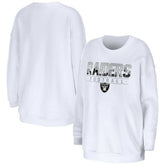 Las Vegas Raiders WEAR by Erin Andrews Women's Domestic Pullover Sweatshirt White - NFL