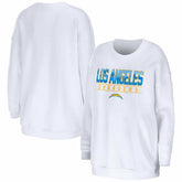 Los Angeles Chargers WEAR by Erin Andrews Women's Domestic Pullover Sweatshirt White - NFL