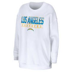 Los Angeles Chargers WEAR by Erin Andrews Women's Domestic Pullover Sweatshirt White - NFL