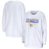 Los Angeles Rams WEAR by Erin Andrews Women's Domestic Pullover Sweatshirt White - NFL