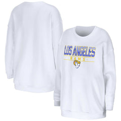 Los Angeles Rams WEAR by Erin Andrews Women's Domestic Pullover Sweatshirt White - NFL