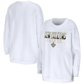 New Orleans Saints WEAR by Erin Andrews Women's Domestic Pullover Sweatshirt White - NFL