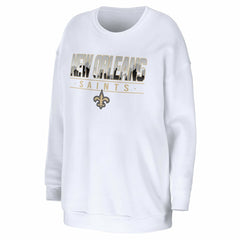 New Orleans Saints WEAR by Erin Andrews Women's Domestic Pullover Sweatshirt White - NFL