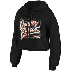 Denver Broncos WEAR by Erin Andrews Women's Domestic Cropped Pullover Hoodie Black - NFL