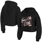 Kansas City Chiefs WEAR by Erin Andrews Women's Domestic Cropped Pullover Hoodie Black - NFL