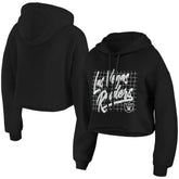 Las Vegas Raiders WEAR by Erin Andrews Women's Domestic Cropped Pullover Hoodie Black - NFL