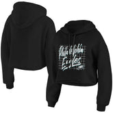Philadelphia Eagles WEAR by Erin Andrews Women's Domestic Cropped Pullover Hoodie Black - NFL