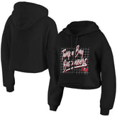 Tampa Bay Buccaneers WEAR by Erin Andrews Women's Domestic Cropped Pullover Hoodie Black - NFL