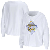 Los Angeles Rams WEAR by Erin Andrews Women's Domestic Cropped Long Sleeve T-Shirt White - NFL
