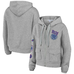 Buffalo Bills WEAR by Erin Andrews Women's Full-Zip Hoodie Heather Gray - NFL