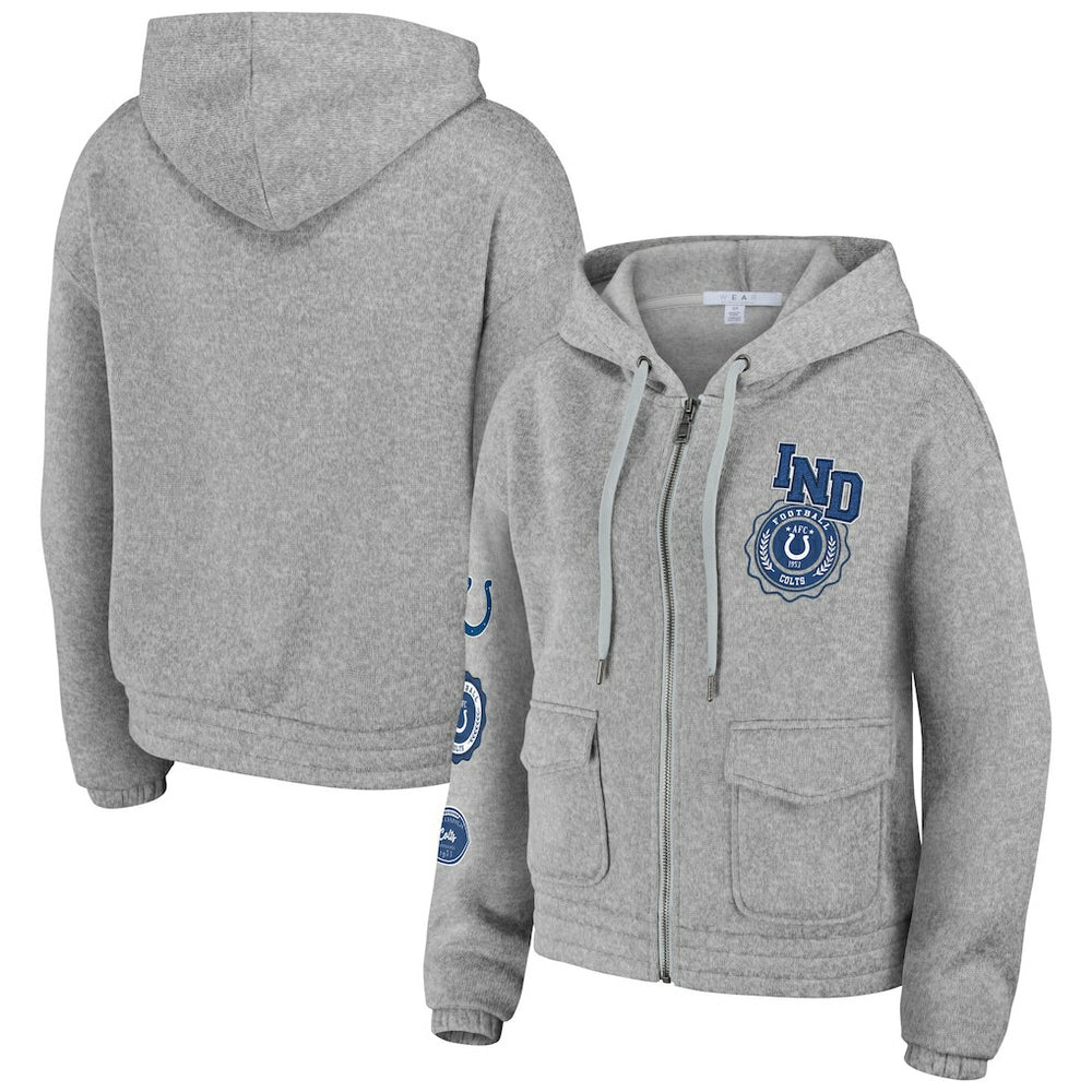 Indianapolis Colts WEAR by Erin Andrews Women's Full-Zip Hoodie Heather Gray - NFL