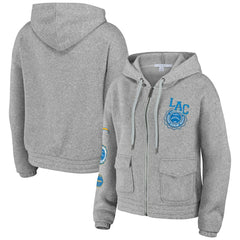 Los Angeles Chargers WEAR by Erin Andrews Women's Full-Zip Hoodie Heather Gray - NFL