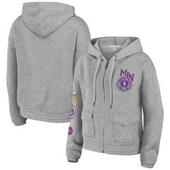 Minnesota Vikings WEAR by Erin Andrews Women's Full-Zip Hoodie Heather Gray - NFL