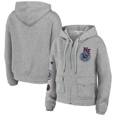 New England Patriots WEAR by Erin Andrews Women's Full-Zip Hoodie Heather Gray - NFL