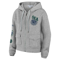Seattle Seahawks WEAR by Erin Andrews Women's Full-Zip Hoodie Heather Gray - NFL