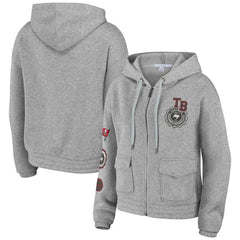 Tampa Bay Buccaneers WEAR by Erin Andrews Women's Full-Zip Hoodie Heather Gray - NFL
