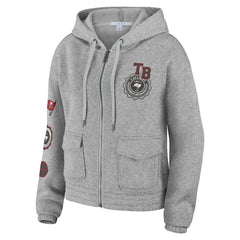 Tampa Bay Buccaneers WEAR by Erin Andrews Women's Full-Zip Hoodie Heather Gray - NFL