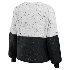 New Orleans Saints WEAR by Erin Andrews Women's Lighweight Modest Crop Color-Block Pullover Sweater White/Black - NFL