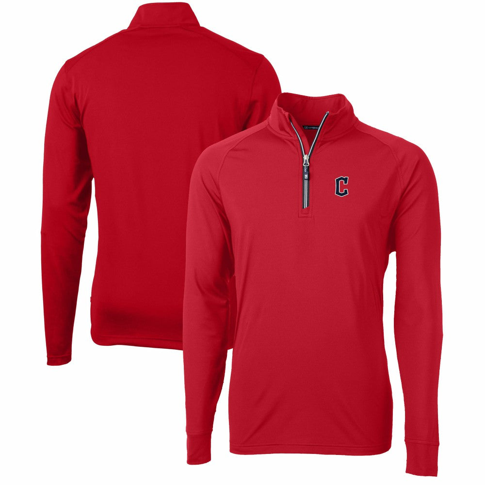 Cleveland Guardians Cutter & Buck Adapt Eco Knit Stretch Recycled Quarter-Zip Pullover Top Sale
