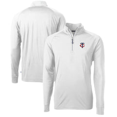 Minnesota Twins Cutter & Buck Adapt Eco Knit Stretch Recycled Quarter-Zip Pullover Top Lifestyle