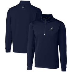 Atlanta Braves Cutter & Buck Traverse Stretch Quarter-Zip Pullover Top Clearance