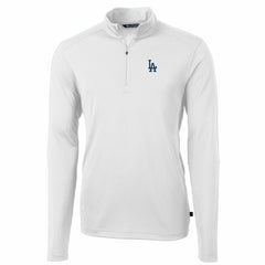 Los Angeles Dodgers Cutter & Buck Virtue Eco Pique Recycled Quarter-Zip Pullover Top On Sale