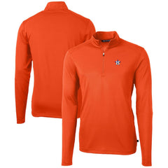 Houston Astros Cutter & Buck Virtue Eco Pique Recycled Quarter-Zip Pullover Top Clearance