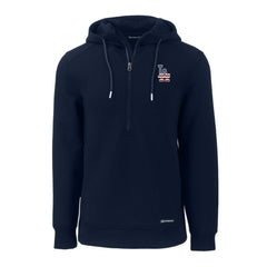 Los Angeles Dodgers Cutter & Buck Stars & Stripes Roam Eco Half-Zip Recycled Pullover Hoodie Lifestyle