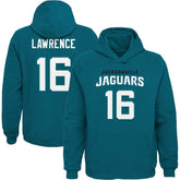 Trevor Lawrence Jacksonville Jaguars Youth Mainliner Player Name & Number Pullover Hoodie Teal - NFL