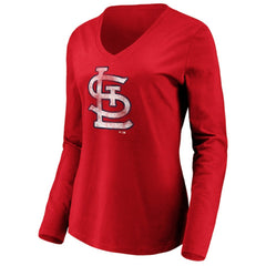 St. Louis Cardinals Women's Team Long Sleeve V-Neck T-Shirt discount