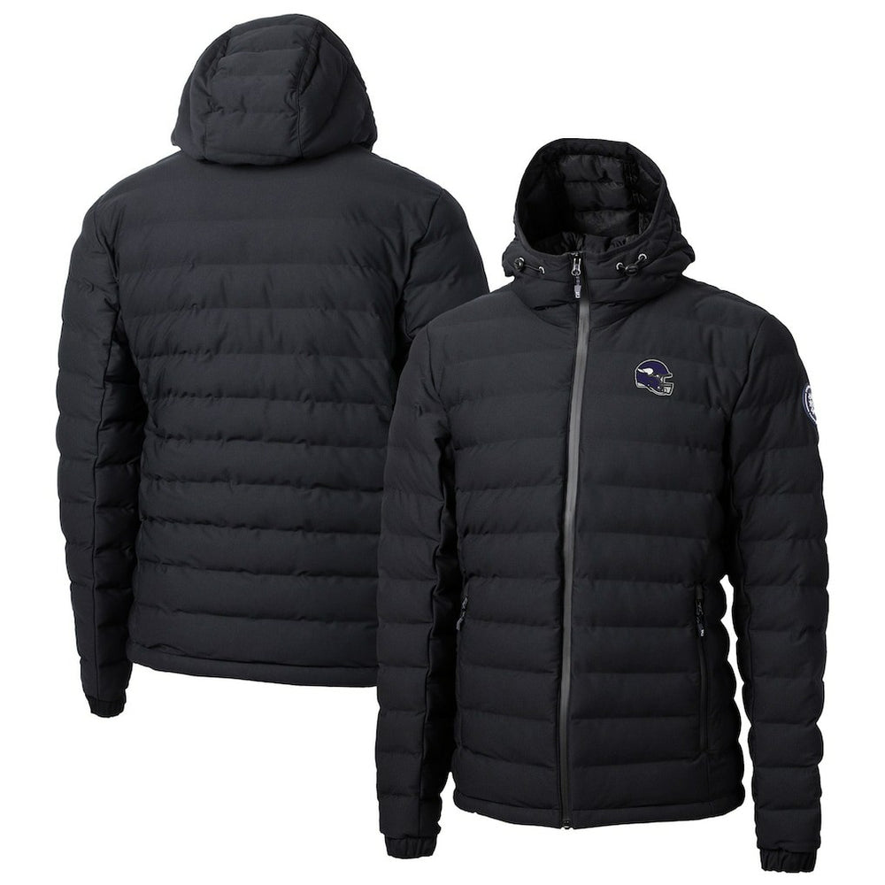 Minnesota Vikings Cutter & Buck Helmet Mission Ridge Repreve Eco Insulated Puffer Full-Zip Jacket Black - NFL