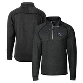 Minnesota Vikings Cutter & Buck Helmet Mainsail Sweater-Knit Half-Zip Pullover Jacket Charcoal - NFL