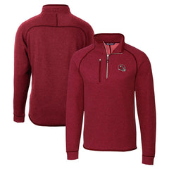 Kansas City Chiefs Cutter & Buck Helmet Mainsail Sweater-Knit Half-Zip Pullover Jacket Red - NFL