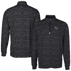 Pittsburgh Steelers Cutter & Buck Helmet Traverse Camo Print Stretch Quarter-Zip Pullover Top Black - NFL