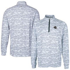 Pittsburgh Steelers Cutter & Buck Helmet Traverse Camo Print Stretch Quarter-Zip Pullover Top Charcoal - NFL