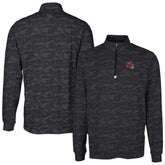 Kansas City Chiefs Cutter & Buck Helmet Traverse Camo Print Stretch Quarter-Zip Pullover Top Black - NFL