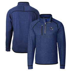 New York Giants Cutter & Buck Helmet Mainsail Sweater-Knit Half-Zip Pullover Jacket Blue - NFL