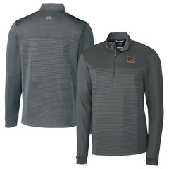 Cincinnati Bengals Cutter & Buck Traverse Stripe Stretch Quarter-Zip Pullover Top Gray - NFL