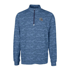 New England Patriots Cutter & Buck Helmet Traverse Camo Print Stretch Quarter-Zip Pullover Top Navy - NFL