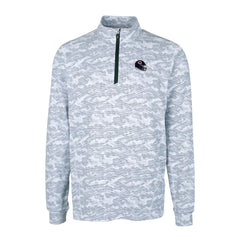 Chicago Bears Cutter & Buck Helmet Traverse Camo Print Stretch Quarter-Zip Pullover Top Charcoal - NFL