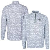 Detroit Lions Cutter & Buck Helmet Traverse Camo Print Stretch Quarter-Zip Pullover Top Charcoal - NFL