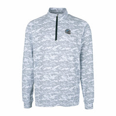 Detroit Lions Cutter & Buck Helmet Traverse Camo Print Stretch Quarter-Zip Pullover Top Charcoal - NFL