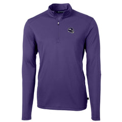 Minnesota Vikings Cutter & Buck Helmet Virtue Eco Pique Recycled Quarter-Zip Pullover Top Purple - NFL