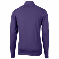 Minnesota Vikings Cutter & Buck Helmet Virtue Eco Pique Recycled Quarter-Zip Pullover Top Purple - NFL