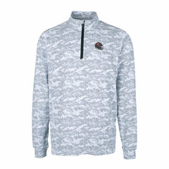 Tampa Bay Buccaneers Cutter & Buck Helmet Traverse Camo Print Stretch Quarter-Zip Pullover Top Charcoal - NFL