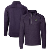 Baltimore Ravens Cutter & Buck Helmet Mainsail Sweater-Knit Half-Zip Pullover Jacket Purple - NFL